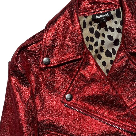 Genuine leather metallic biker jacket - Picture 2 of 4